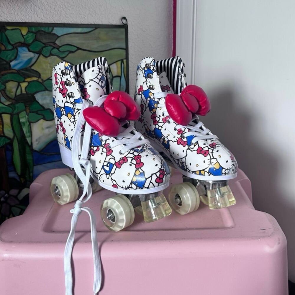 dolls kill x sanrio hello kitty roller skates shoes
